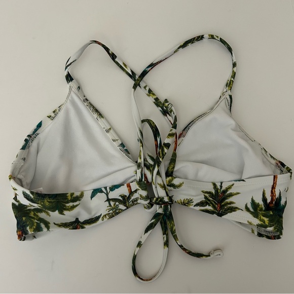 Bundle 4 bikini tops Coral Halter Green Strappy Ribbed Palm Tree Earth tones - L - Picture 12 of 16